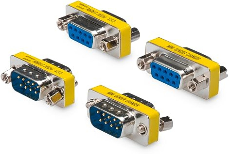 DIGITUS Set: D-Sub 9 Gender-Changer – Adapter – 9-Pin Kupplung – RS-232 – RS-485 – TTL – Metallgehäuse – 1x (Buchse zu Buchse) – 1x (Stecker zu Stecker)