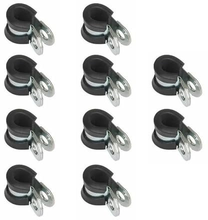 10x Clips P métalliques doublés de caoutchouc, collier de serrage for tuyau de câblage, frein hydraulique de camping-car, accessoires de serrage de fixation de tuyau de gaz