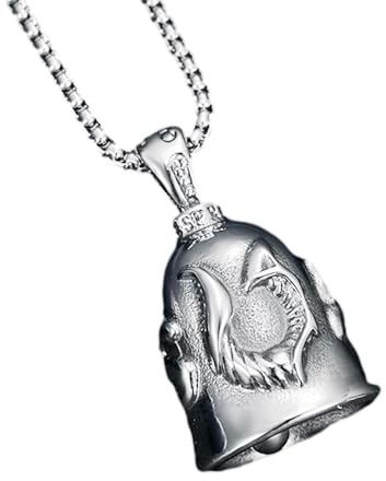 Biker Bell Motorrad Glöckchen Guardian Bell Glöckchen Schlüsselanhänger | Motorradglocke Wächter Glocke Aufhänger Bell Geschenk oder Schlüsselanhänger Silber Rostfreier Stahl