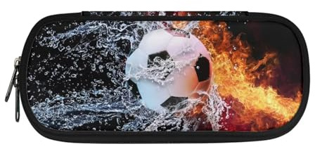 xixirimido 3D Soccer Pencil Case for Boys Water Fire Football Kids Pen Slot Box