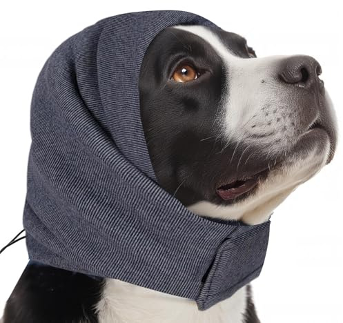 FALUCKYY Hunde-Gehörschutz zur Linderung von Lärmangst, beruhigender Hoodie mit warmem Fleecefutter, Ohrenschützer für Feuerwerk/Fellpflege, Größe L