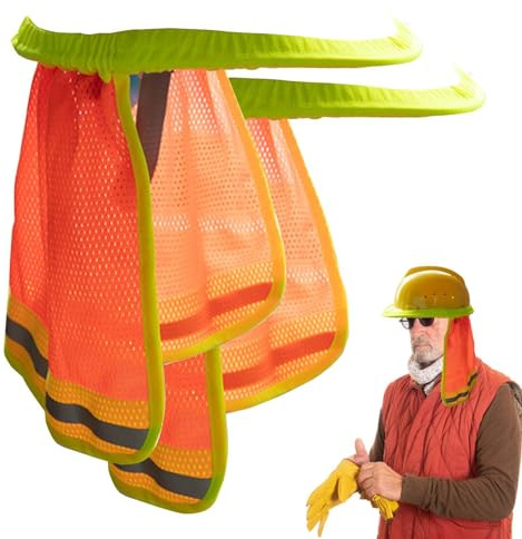 Pare-soleil | 2 visières de casque de protection solaire | Casque de sécurité | Cache-cou | Pare-soleil haute visibilité pour les travailleurs de chantier