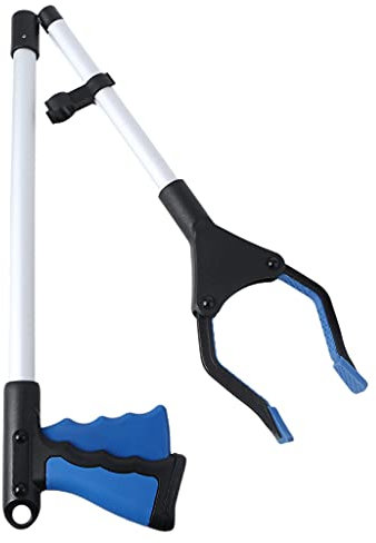 Limtula Pinza extensible de brazo largo, ligera, giratoria, recogedor de garras para recoger basura y arena del suelo