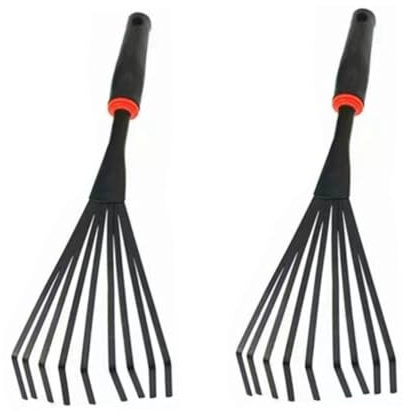 Sosoport 2 Pz Rastrello Fogliare Coltivatore Attrezzo Mano Diserbo Rastrello Duro Foglie Pala Rastrelli Per Giardinaggio Rastrello Per Arbusti Sarchiatrice Spazzatrice Black Ferro Da Stiro