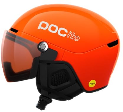 POC Obex Visor, Unisex Barn Skidhjälmar, Fluorescerande Orange/Clarity Pocito/Partly Sunny/Light Orange, M-L (55–58 cm)