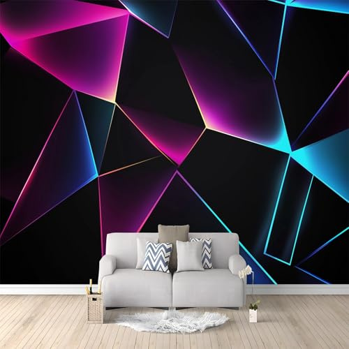 Fotomurales 3D Arte Geométrico Degradado 400x280 cm Papel Pintado Fotográfico, Decoración De la Pared Murales para Salón, Dormitorio, Habitación para Niños, Pared de TV