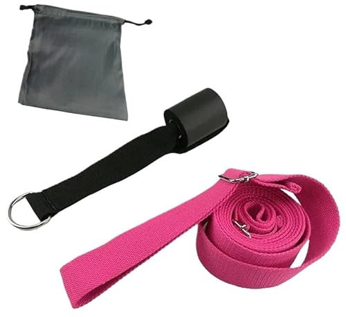 DUANSIYU Yoga Gurt 300 cm Yoga-Gurt, D-Ring-Gürtel, dehnbarer Yoga-Stretchgurt Yogagurt(Pink)