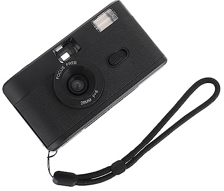 Macchina Fotografica a Pellicola Retrò 35mm Riutilizzabile Nera | Flash Incorporato, Corpo in Abs, senza Batteria, Compatibile Pellicola 35mm, Stile Vintage