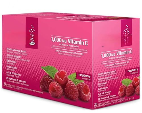 EnerVitamin C, Lampone, 30 Pacchetti/Bustine, 1000mg Vitamina C