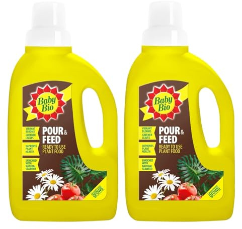 Multi Purpose Pour & Feed Liquid Plant Food 1L (Pack of 2) – Ready to Use Plant Feed & Liquid Fertiliser | Plant Food Outdoor for Pots, Baskets & Containers | Promotes Healthy Growth