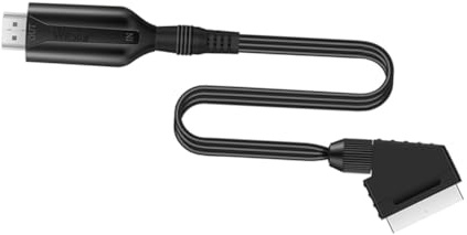 SOIMISS Convertidor De Scart a Vídeo y Audio 1080p para Conexión Directa Cable De 1 Metro Uso TV DVD VCR Compatible Fácil Instalación Color Negro