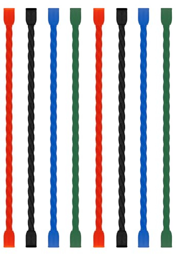 LOIUO 6-Inch Silicone Twist Ties 8PCS Reusable Cable Ties Steel-Core Straps Rubber Organizer All Purpose Bendable Cord for Indoor Outdoor Bundling Holding Securing and Wrapping Cables (4 Colors)