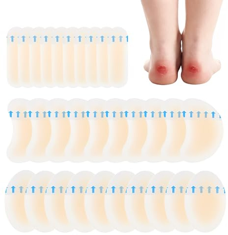 Heqxwl Blasenpflaster 30 Stück – Transparentes Hydrokolloid Gel Pflaster gegen Reibung, Fersenpflaster, Zehen- & Fersenschutz für Damen, geeignet für High Heels, Sportschuhe, Alltag