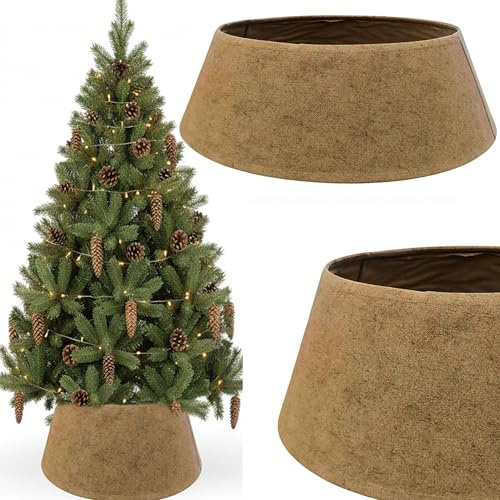 COIL Weihnachtsbaumrock, Weihnachtsbaumdecke Weihnachtsbaumabdeckung, Weihnachtsbaumständer, Baumrock Weihnachten, oval, rechteckig, Durchmesser ab 56 cm (Beige, Durchmesser 68)