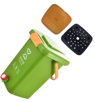 dijiusidy Poubelle Facile à déplacer, idéale pour la Cuisine, composteur de Cuisine, Rangement Pratique et Polyvalent. Bac à Compost d'intérieur Facile Nettoyer, Vert, XL