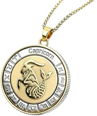 Capricorn Necklace Horoscope Gifts for Women Men, 18K Gold Silver Plated Tarnish Free Zodiac Pendant Necklaces, Constellation Necklace Ready-To-Gift for Wife Husband Girlfriend Boyfriend Mom Daughter Birthday Christmas Valentine Anniversary