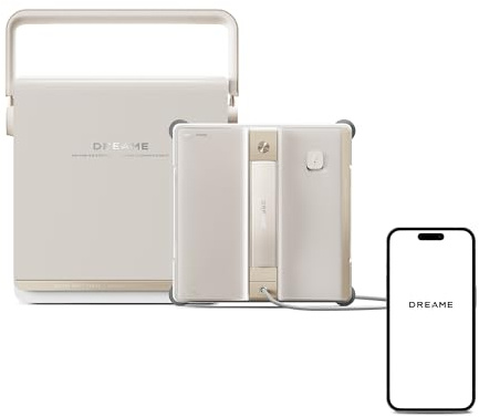 dreame C1 Station S Kit Robot Laveur de vitres, Protection intégrale, Station Mobile, Gestion Automatique du Cordon, Technologie CornerClean, Planification de la trajectoire de Couverture complète