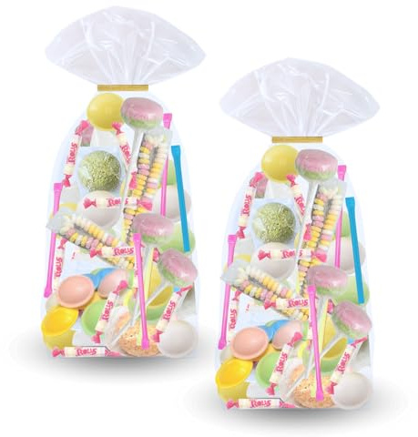 Bonbons d’Enfance - 2 sachets de 45 bonbons emballés individuellement | Colliers et sucettes dextrose, pailles et soucoupes acidulées, boules coco - Anniversaire, candy bar, piñata, kermesse