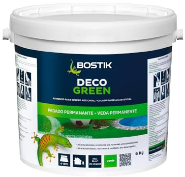 BOSTIK Deco Green Adhesivo para Césped Artificial, Verde - Pegado Permanente, Resiste a Humedad y Altas Temperaturas, Fácil Aplicación, en Gran Cantidad de Soportes, Bicomponente Listo para Usar, 6 kg