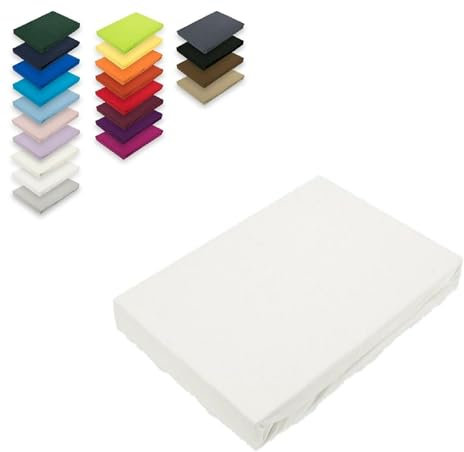 EXKLUSIV HEIMTEXTIL Topper Jersey Spannbettlaken 180 x 200 cm Weiß