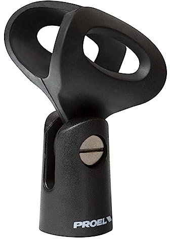 PROEL APM35B - Supporto in ABS, grande, per reggere il microfono, con avvito per asta microfonica, Nero