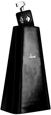 XDrum HCB-7 Cowbell - 7 Kuhglocke mit 24 cm Länge für Drums und Percussion - Glocke aus Stahl - An Schlagzeug montierbar - Schwarz