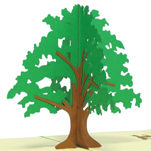 LINPOPUP®, LIN17183, Pop Up Karte Baum Natur 3D Glückwunschkarte Der Baum des Lebens grün, N50