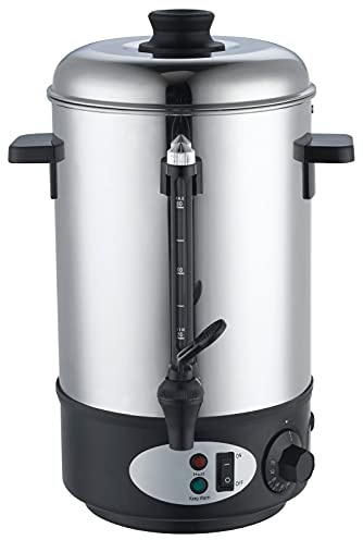 Glühweinkocher Glühweinkessel 8L 1800W mit Füllstandsanzeige, individuell und mobil nutzbar, Silber, ca. 29 x 49 cm, 8 Liter Fassungsvolumen, 1800W, 220-240V 50Hz, Warmhaltefunktion