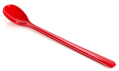 Löffel 18 cm Mehrzwecklöffel Joghurtlöffel Eislöffel Cocktaillöffel 6 Stück Mehrweg, Kunststoff, rot