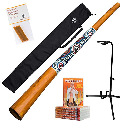 Australian Treasures - Didgeridoo '' peinture naturelle '' + DVD + cire + sac