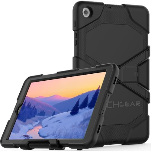 TECHGEAR G-Shock Hülle für Samsung Galaxy Tab A 10,1 2019 (SM-T510 / T515) Heavy Duty Robuste Schutzhülle mit abnehmbaren Ständer & eingebauter Bildschirm - Schule, Kids, Bauherr Hülle -Schwarz