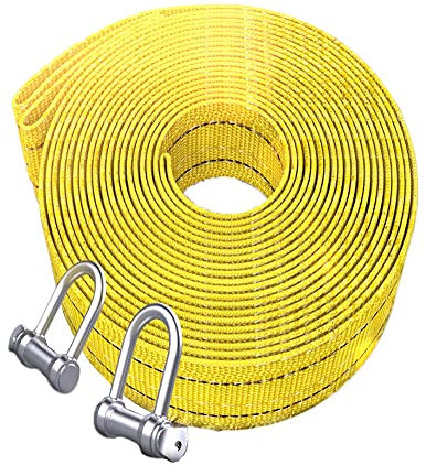LYRWISHLTD Abschleppseil Schleppseil bis 5 Tonne 3 Meter lang Stretch Nylon Erholte Schwerlastschlepper mit 2 Haken Hochfeste AbschleppseilKraftvoller Abschleppgurt (Color : 5t, Size : 5m)