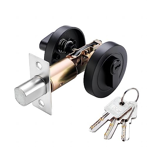 Qrity 1 Stück Single Zylinder Riegel, Home Tür Single Zylinder, Zinklegierung Zylinderschloss, Türriegel, Sicherheitstürschloss mit Schlüsseln für Außentür, Eingangstür