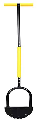 QUINTRA Halbmond-Kantenmaschine mit, Sägezahn-Handkantenwerkzeug, Stufenkanten, manuelle Schneidkantenschaufel Wolf Harke (Yellow, One Size)