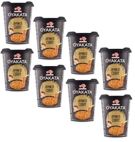 Oyakata® | Pot instantané avec sauce et nouilles | Nouilles instantanées saveur curry - 8 x 90 Gr | Nouilles japonaises au curry