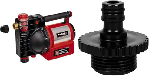 Einhell Gartenpumpe GE-GP 1246 N FS & Einhell Adapter 33,3 mm AG (Pumpen-Zubehör, passend für 33,3 mm / 1 Zoll Pumpen-Innengewinde, zum Anschluss eines Gartenschlauchs)