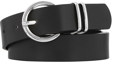 JASGOOD Ceinture Femme Mode Ceinture en Cuir pour Femme Ceinture Réglable avec Boucle Dorée pour Jeans Pantalons Robes