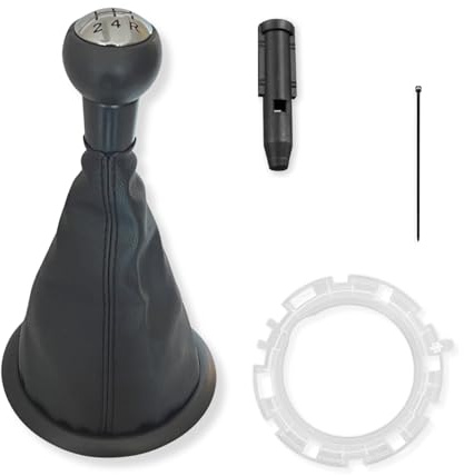 1neiSmartech Kit Pomello Cambio 5 Marce Manuali con Cuffia Leva Cambio, Ghiera, Cornice Esterna Nera Compatibile con Citroen C3 2003-2009, con Adattatore, OEM 2403CV, 1606400280, 7589T8, 7589V0