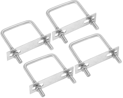 PATIKIL Kit De Pernos U Cuadrados M8x60x60mm, 4 Piezas De Pernos U Cuadrados De Acero Inoxidable 304 Con Placas De Marco Y Tuercas Para Tabla De Esquí Bote De Veleros Remolque