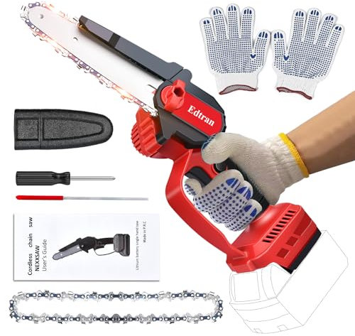 Mini motosega per Milwaukee batteria da 18 V, motosega elettrica senza fili da 15,2 cm, 1 catena di ricambio con blocco di sicurezza, strumento per motosega a mano senza spazzole per potatore a palo,