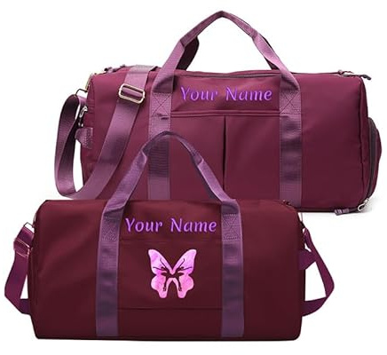 Sac De Sport Et De Gymnastique Brodé Personnalisé, Sac De Sport Personnalisé, Unisexe - avec Compartiment À Chaussures - Compartiments Humides Et Secs - Bandoulière Réglable