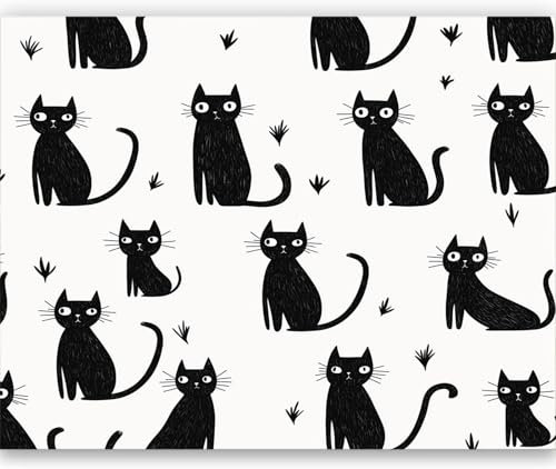 Wallpaper Quirky Black Panther pohot Wallpaper 300 x 210 cm Wallcoverings for Bedroom Living Room TV Backdrop Kitchen White and Black