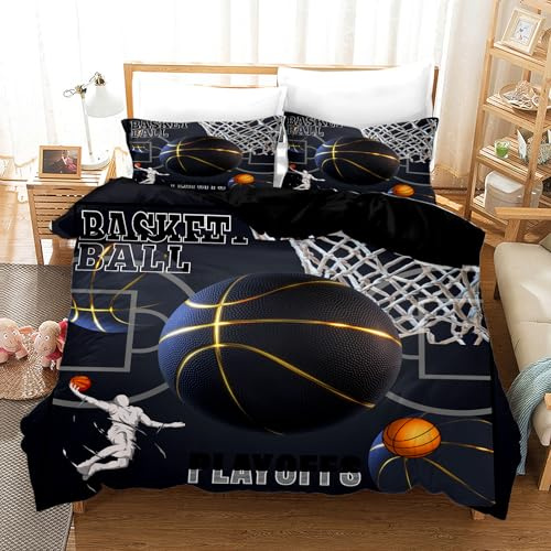 Set di biancheria da letto per il calcio 200x200cm, copripiumino in microfibra con stampa a motivi calcistici, con cerniera e 2 federe 50x75 cm, per l'arredamento della camera da letto (C, 200x200cm)