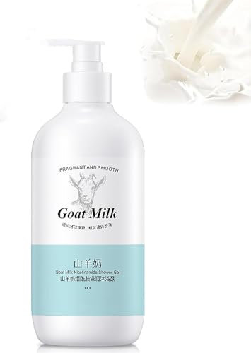 Gel douche éclaircissant au lait de chèvre, non irritant pour une peau lisse, nettoyant en profondeur et hydratant