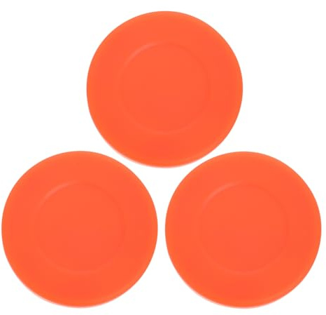 HONMEET Palline da Hockey Professionali e Dischi da Allenamento in PVC Arancione, Set da 3 Pezzi, Design Ergonomico Antiscivolo per Hockey su Strada e Sessioni di Allenamento