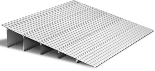 VEVOR Rampa de Umbral 677x865x138 mm, Rampa de Aleación de Aluminio para Bordillos Entrada, Capacidad de Carga de 362,9 kg, para Sillas de Ruedas, Scooters, Sillas Eléctricas, Escaleras de Casa
