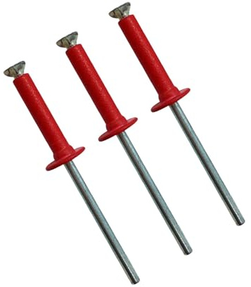 100 Pezzi Rivetti ad Espansione Testa Piatta 3,2mm 4mm, Alluminio Rosso Rivetti Targa a Testa Tonda per Legno, Lamiere Sottili, Plastica, Barche Pesca, Riparazione Carrozzerie(3.2X9mm)