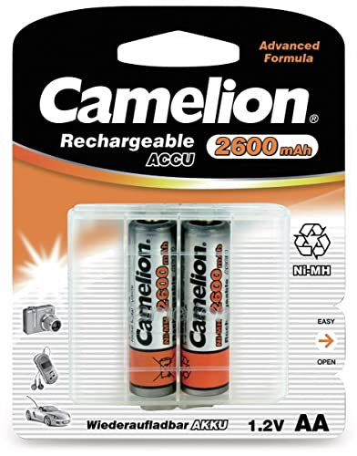 Camelion 17026206 Akku NI-MH HR6/ Mignon/ 2600mAh 1,2V - 2er Pack inkl. Aufbewahrungsbox für 4 x Akkus