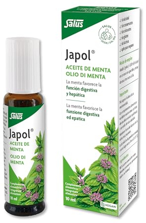 Salus - Japol Aceite de Menta Japonesa - Complemento Alimenticio - 10 ml - Ayuda a las Vías Respiratorias y Combate el Dolor Muscular - Elaborado 100% con Aceite Esencial de Menta Japonesa