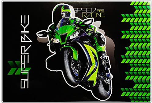 alles-meine.de GmbH Schreibtischunterlage Motorrad - 60 cm * 40 cm - PVC Unterlage/Knetunterlage/Schreibunterlage/Tischunterlage R 1 Motorräder Bike
